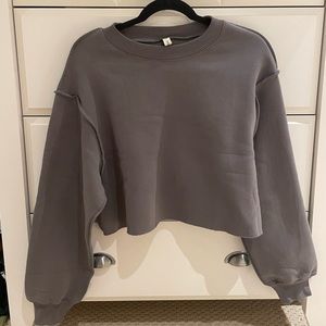Amazhiyu Grey Cropped Crew Neck — Size S